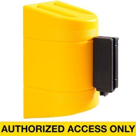 QUEUE SOLUTIONS WallPro 300 Wall Mount Retractable Belt Barrier, Yellow Case W/10' Yellow inAuthorizedin Belt WP300Y-YBA10